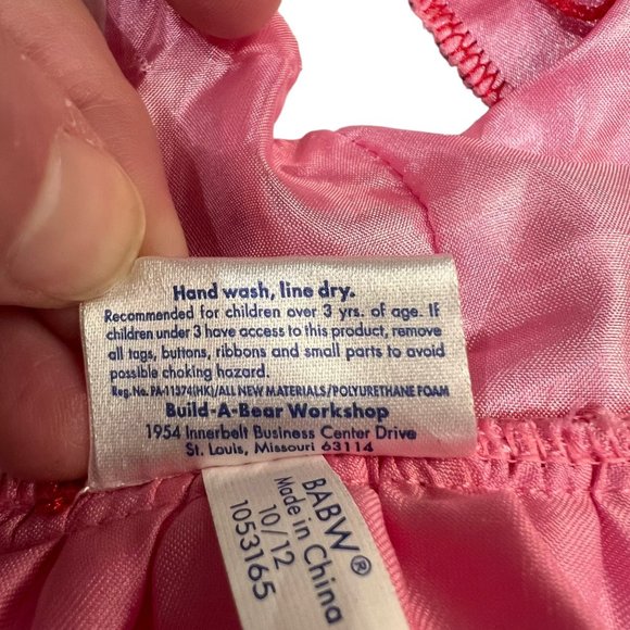 Build A Bear Workshop Pink Love Fairy Valentines Day Butterfly Wings Dress - Picture 8 of 8